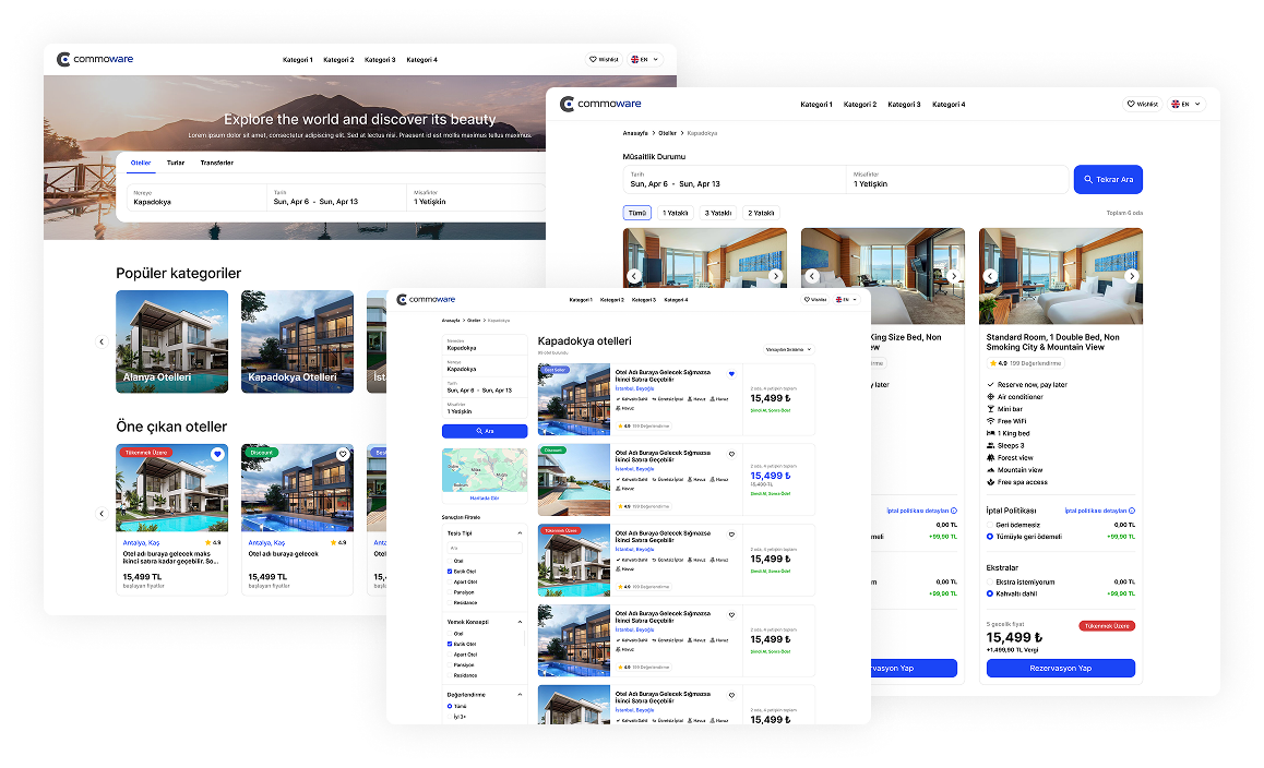 Anında otel rezervasyon siteni aç.