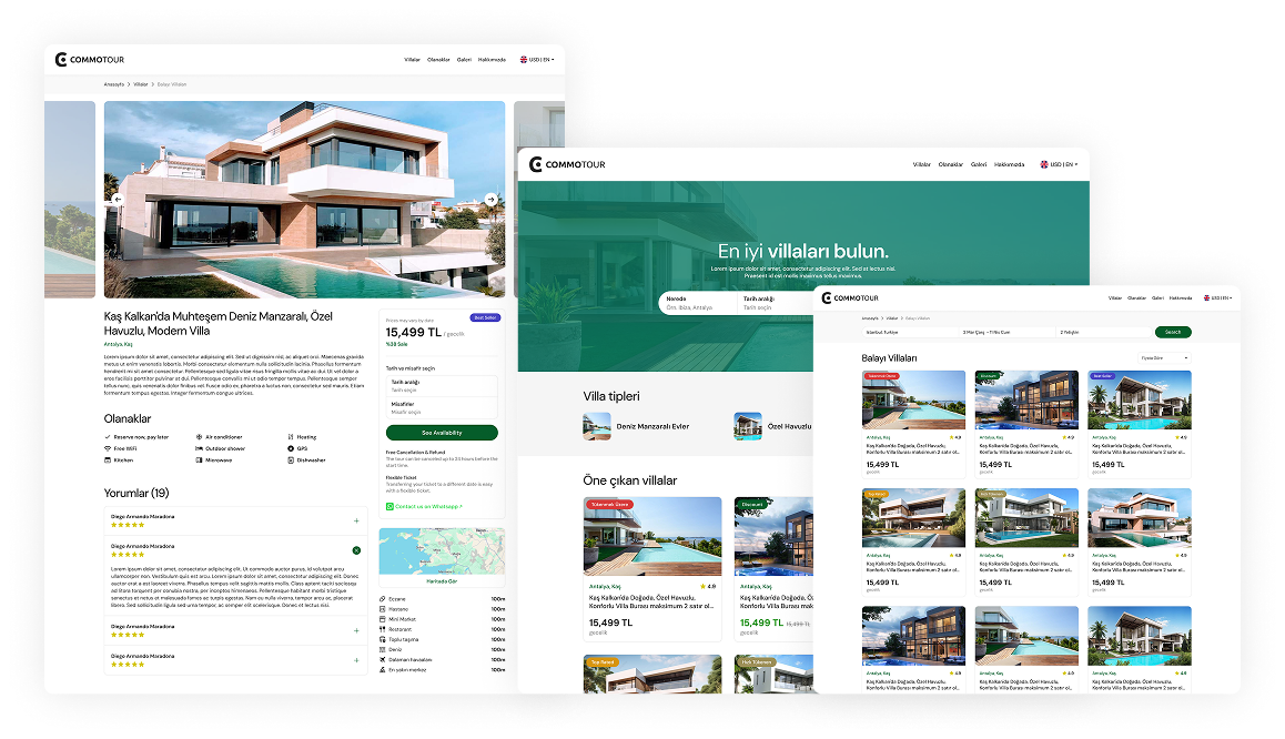 Anında villa kiralama siteni aç.