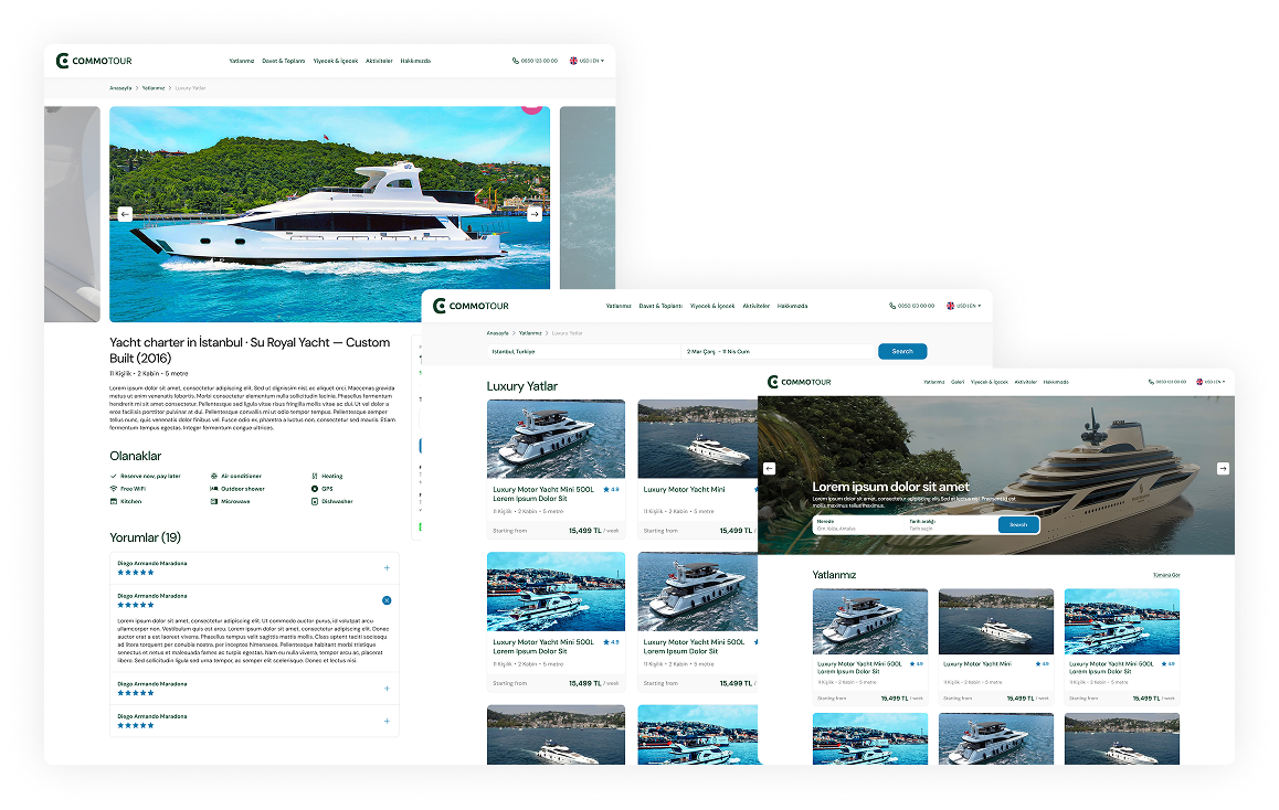 Anında yat kiralama siteni aç.