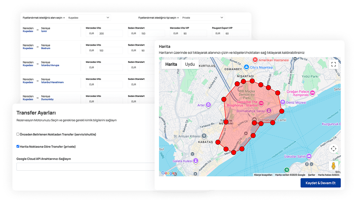 Google Map API ile entegre